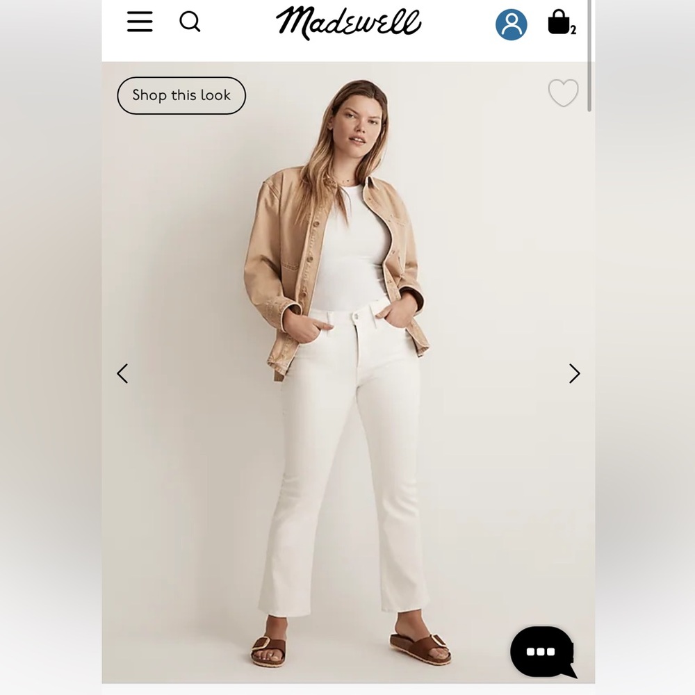 Madewell Pure White Kick Out Crop Jeans